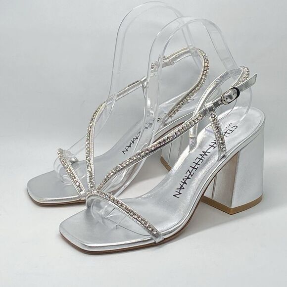 Stuart Weitzman Embellished Metallic Leather Sandals size 6 - Picture 3 of 11